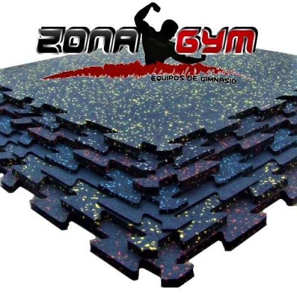 PISO DE CAUCHO CON LUNARES - TIPO PUZZLE